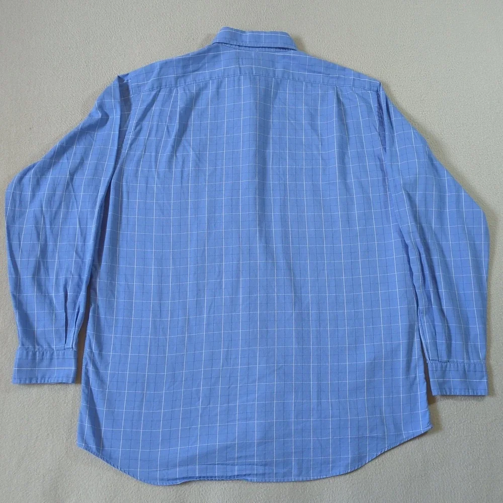 Polo Ralph Lauren Lowell Sport Shirt Mens Large Blue Windowpane‎ Check Cotton